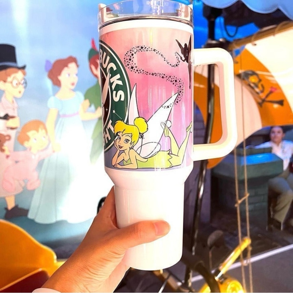 Disney Tinkerbell 40 oz Tumbler/Water bottle/Mug with hand carry handle. - Picture 2 of 8